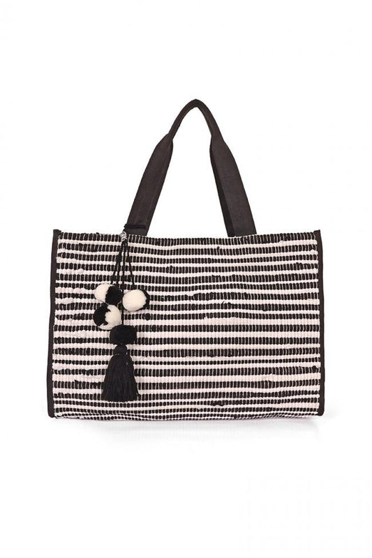 Tuxedo Upcycled Handwoven Tote