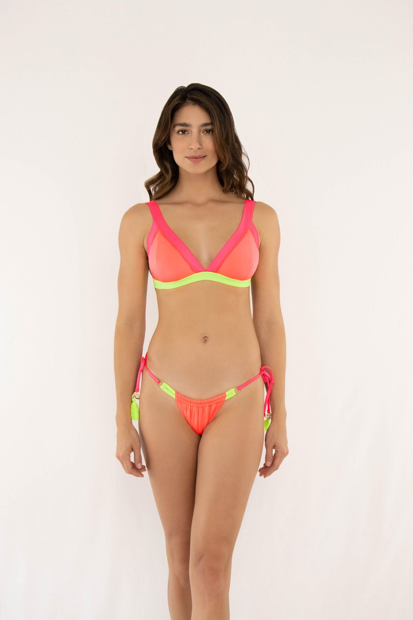 Colorblock Neon Bikini Set